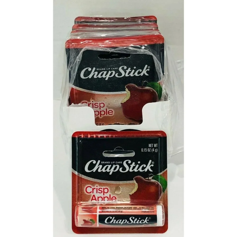 NEW ChapStick CRISP APPLE Lot of 12 SEALED .15 oz Lip‎ Gloss Balm Chap Stick